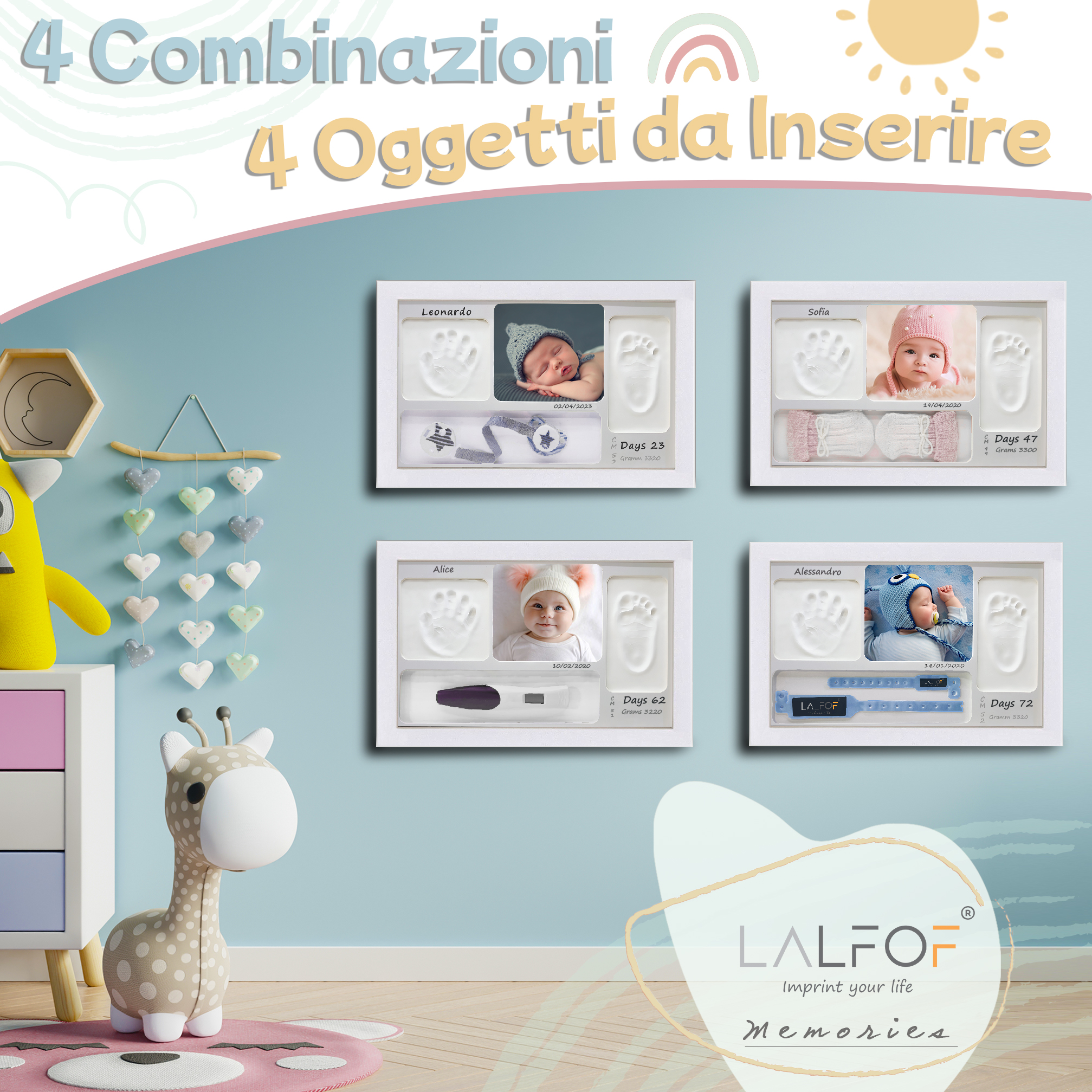 Cornice/portafoto per bimbi in ceramica con fatina Shan cod. E025.0